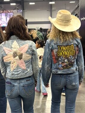 Upcycled Denim Jacket with Lynyrd Skynyrd Patch